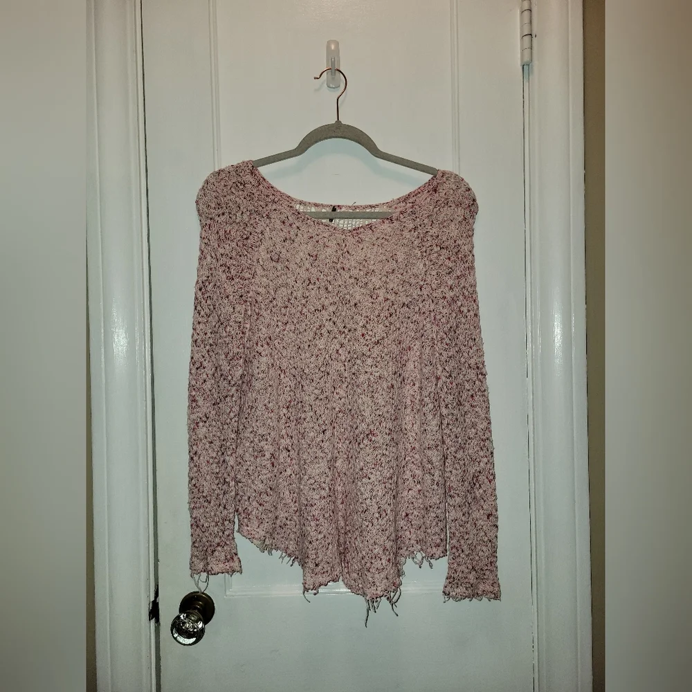 Free People 100% Cotton Crocheted Top Women's Size S Oversized Boho